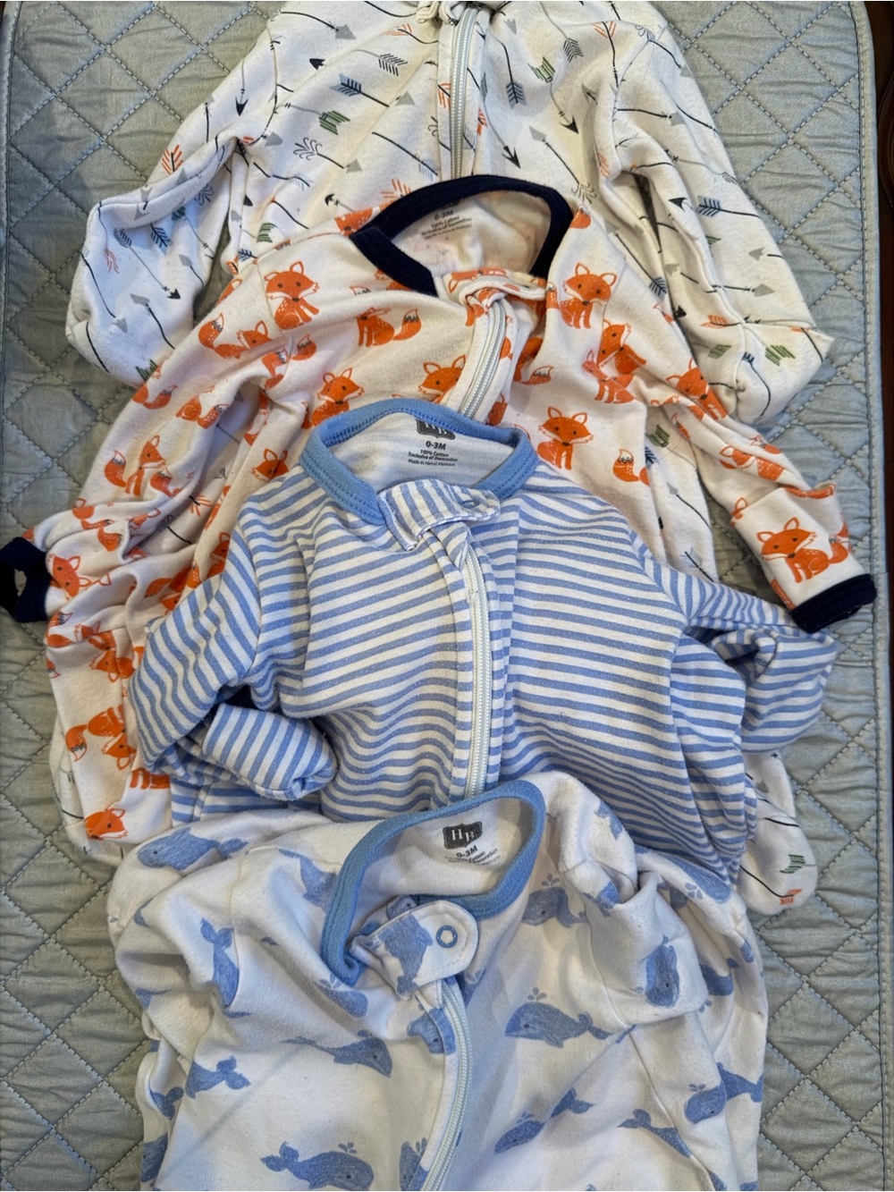 Hudson Baby cotton sleep sacks for baby 0-3 months.4 in listing. Zip Sleep Sack